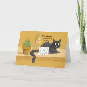 Grattisar New Plant Funny Pun med Cat Kort