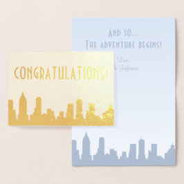 Grattisar New York Skyline Greeting Card Folierat Kort