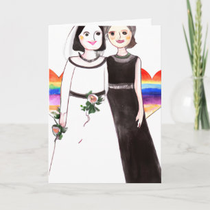 Grattisar Newlyweds LESBISK BRÖLLOP Kort
