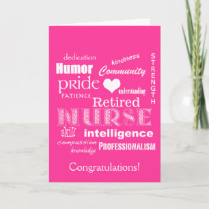 Grattisar Nurse Pension!-Vibrant Rosa Kort
