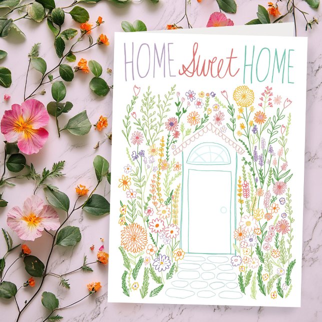 Grattisar Ny Anpassningsbar för hemsött trädgårdsd Kort (Congratulations New Home Sweet Garden Door Custom Card
)