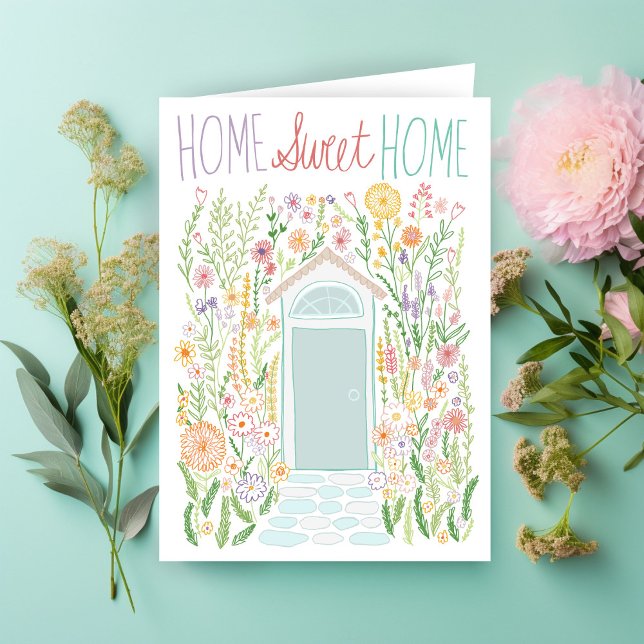 Grattisar Ny Anpassningsbar för hemsött trädgårdsd Kort (Congratulations New Home Sweet Garden Door Custom Card
)