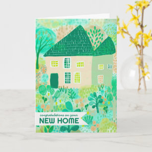 Grattisar Ny hemgarden Watercolor Cute Kort