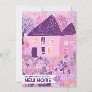 Grattisar Ny hemgarden Watercolor Cute Kort