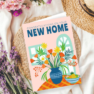 GRATTISAR NY HEMMA FLYTTA Flower Vas Kort