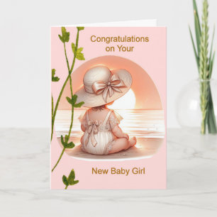 Grattisar Nyfödd bebis Girl in Peach Kort