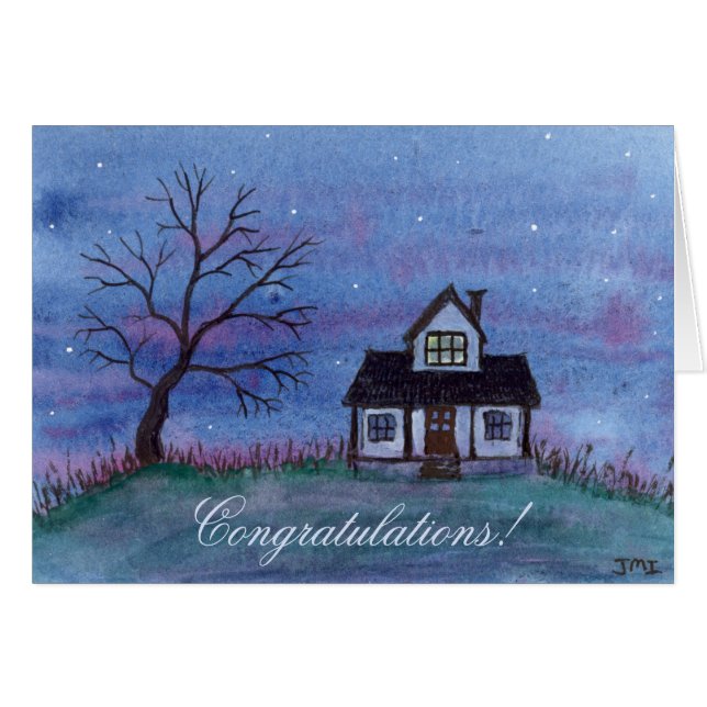 Grattisar - nytt hem hälsningskort (Framsidan Horizontal)