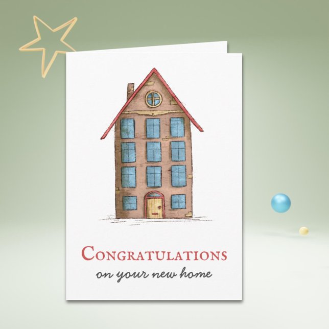 Grattisar - nytt hemfack kort (Congratulations on your new home greeting card)