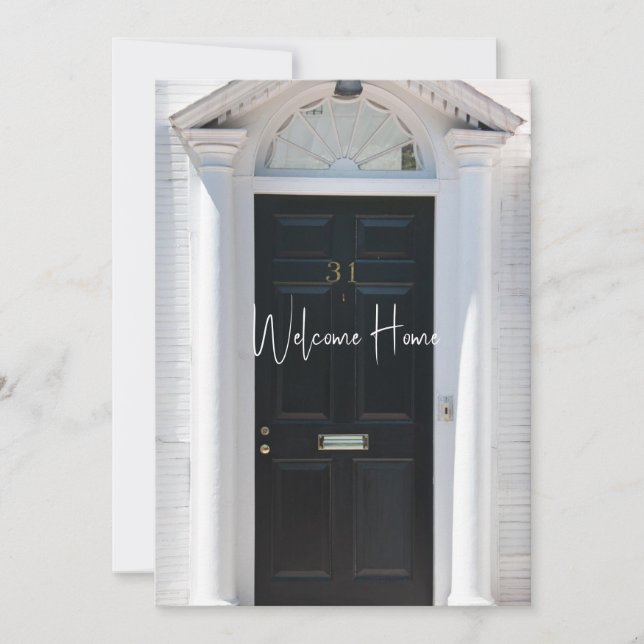 Grattisar Nytt kort för platta hälsningar i hemmet (Framsida)