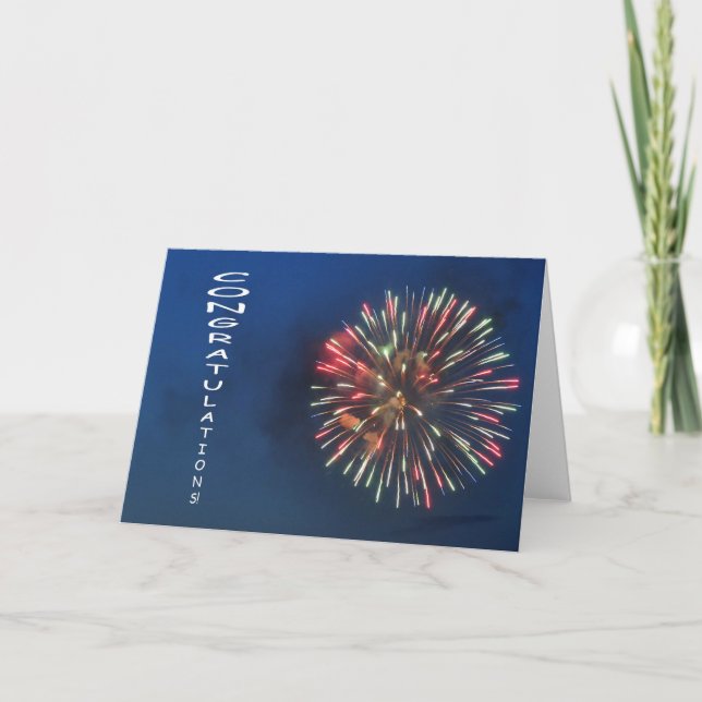 Grattisar och Fireworks - bildskärmskort Kort (Framsida)