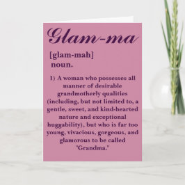 Grattisar om att bli en "Glam-morsa"-mormor Kort