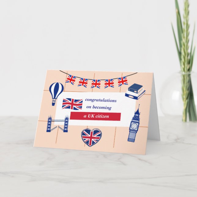 Grattisar om att bli en ny brittisk medborgare kort (Framsida)