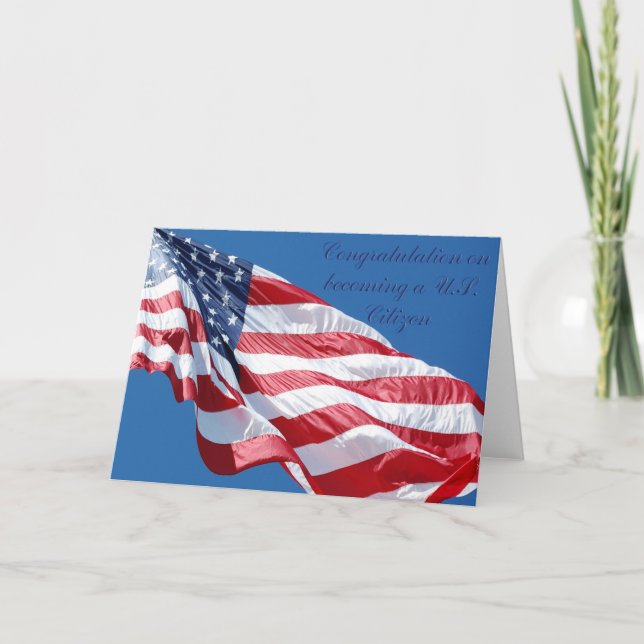 Grattisar om att bli ett amerikanskt medborgarkort kort (Framsida)