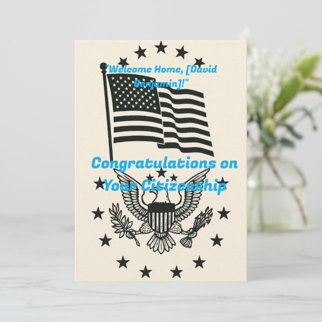 Grattisar om ditt medborgarskapskort julkort (Stående Fram)