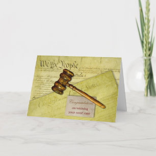 Grattisar om Fodral Gavel vid Wining Court Kort