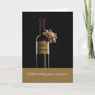Grattisar om nytt jobb med Vin Flaska bOW Kort