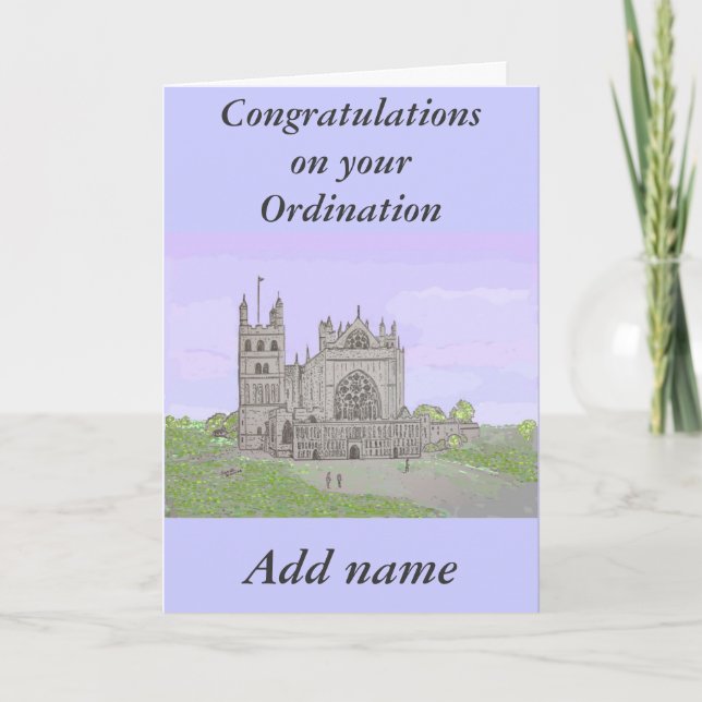 Grattisar om Ordination add-namn-katedral Kort (Framsida)