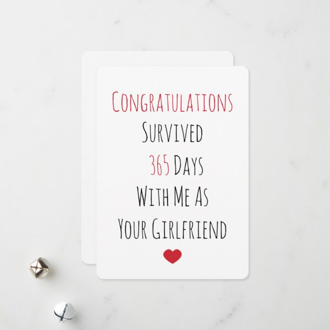 Grattisar Överlevt 365 dagar Julkort (Fram/Back In Situ)