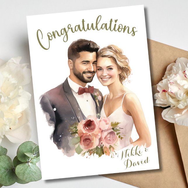 Grattisar på Anpassningsbarna Bröllop Kort (Congratulations On Your Wedding Custom Card)
