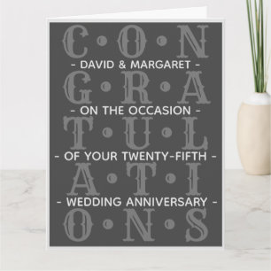 Grattisar på Bröllop-årsdagen Kort