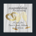 Grattisar på Bröllopsdagen Magnet<br><div class="desc">Bröllop Magnet. Grattisar på Bröllopsdagen Behåll från redot Bride och Groom så att du kan anpassa dig. ⭐ Denna produkt är 100 % Anpassade. Grafik och / eller text kan tas bort, flyttat, storleksändras, ändras runt, roteras osv. ⭐ 99 procent av mina konstruktioner i min butik görs i lagrar. Det...</div>