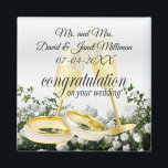 Grattisar på Bröllopsdagen - Vit ros Magnet<br><div class="desc">Bröllopsdag Magnet. Grattisar på Bröllopsdagen Keepsaké för Bride and Groom. Anpassa det med datumet och ditt eget ordspråk. Om det behövs kan du ta bort texten och börja lägga till spelar ingen roll text och typsnitt på nytt. Obs! Alla mallområden behöver inte ändras. 📌 Om du behöver anpassa ytterligare klickar...</div>