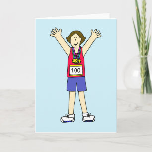 Grattisar på din 100:e maraton till henne. kort