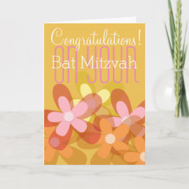 Grattisar på din Bat mitzvah blommigt Kort