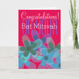 Grattisar på din Bat mitzvah blommigt Kort
