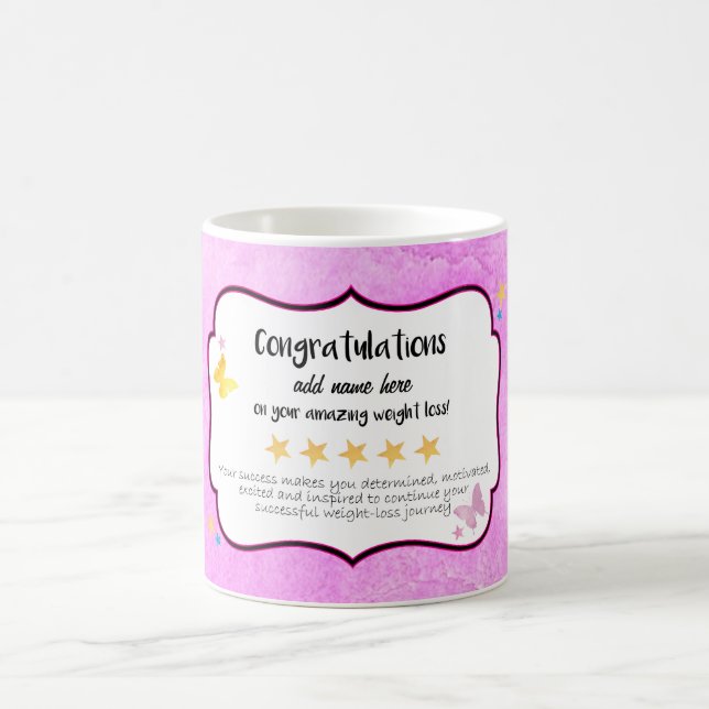 Grattisar på din matviktsförlust kaffemugg (Center)