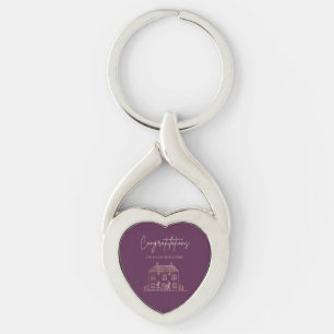 Grattisar på din nya Hjärtnyckelring hemma Twisted Heart Silverfärgad Nyckelring