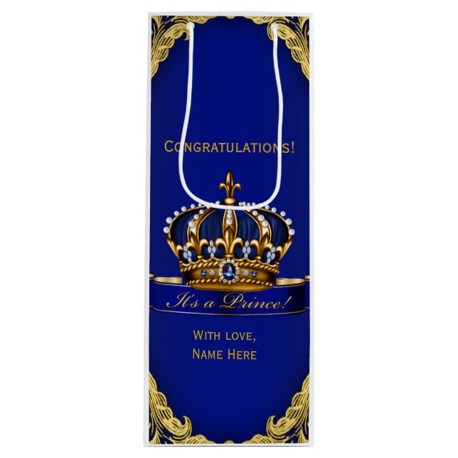 Grattisar på din Nyfödd bebis Boy Prince (Framsidan)