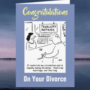Grattisar på din skilsmässa. Funny Divorcee Kort