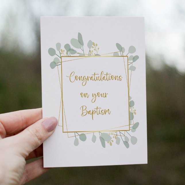 Grattisar på ditt baptism-hälsningskort hälsningskort (Skapare uppladdad)