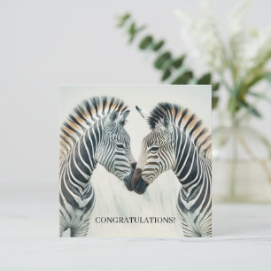 Grattisar på ditt Förlovning Zebra-kort