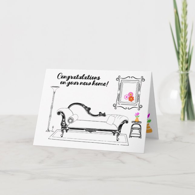 Grattisar på ditt nya hem tack kort (Framsida)