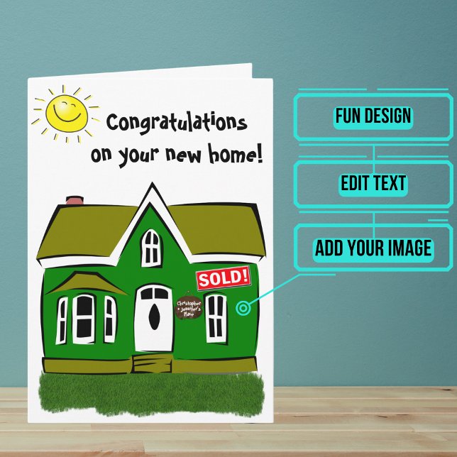 Grattisar på ditt nya hemkort kort (Use this card to wish congratulations in a unique and personalized way to a new homeowner.)