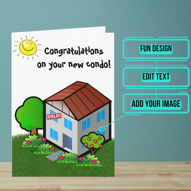 Grattisar på ditt nya kondokort kort (Use this card to wish congratulations in a unique and personalized way to a new homeowner.)