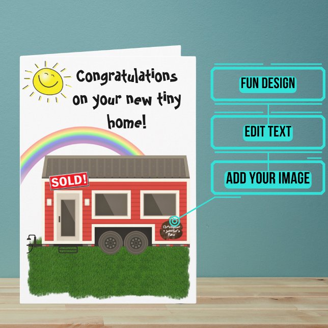 Grattisar på ditt nya lilla hemkort kort (Use this card to wish congratulations in a unique and personalized way to a new homeowner.)