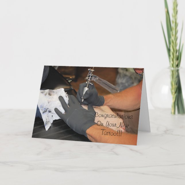 Grattisar på ditt nya tatueringskort kort (Framsida)