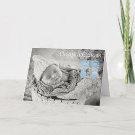 Grattisar på ditt Nyfödd bebis Boy Card Kort