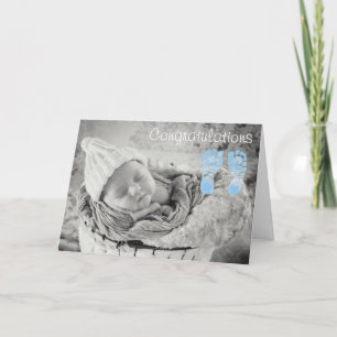 Grattisar på ditt Nyfödd bebis Boy Card Kort