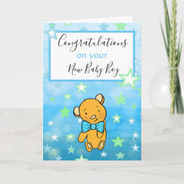 Grattisar på ditt Nyfödd bebis Boy Card Kort