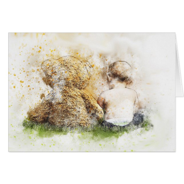 Grattisar på ditt Nyfödd bebis-kort Hälsningskort (Framsidan Horizontal)