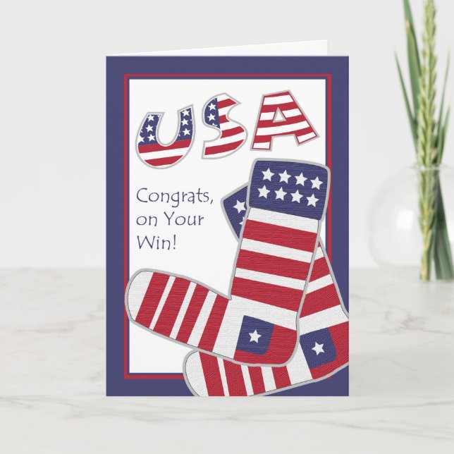 Grattisar på ditt vin, Patriotic Sock Kort (Framsida)