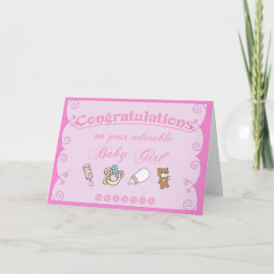 Grattisar på Flicka/Rosa Kort