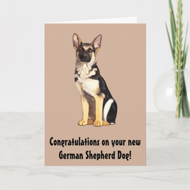 Grattisar på Hund Din nya tyska shepherd Kort (Framsida)