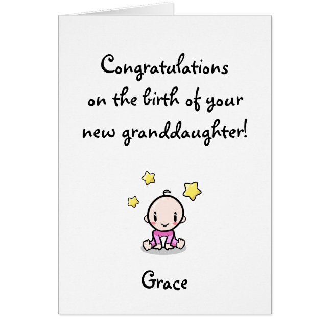 Grattisar på mordotter, farföräldrar. hälsningskort (Framsidan)