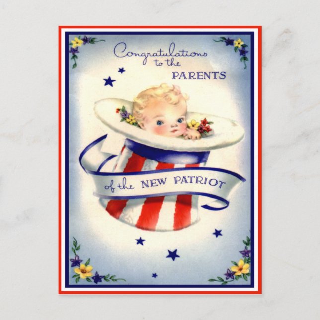 Grattisar på Nyfödd bebis vykort (Framsida)