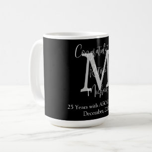 Grattisar på Pension, Monogram Namn Black Kaffemugg